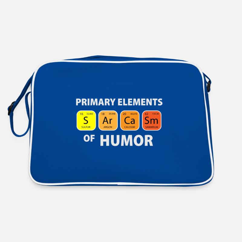 Sarkasmus Elemente des Humors Science Shirt Retro Tasche