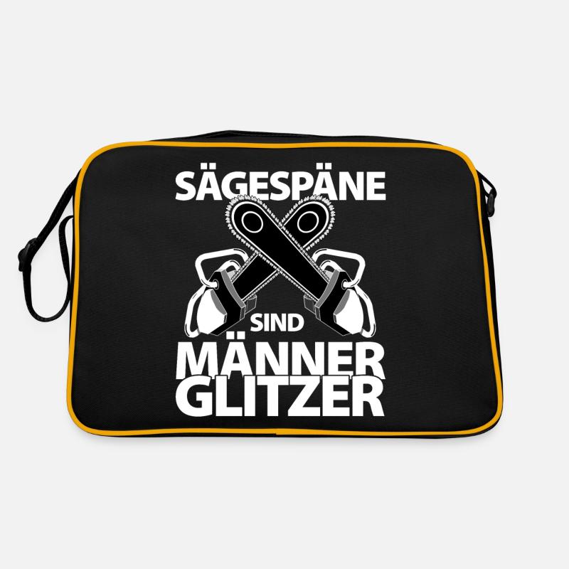 Sägespäne sind Männer Glitzer - Retro Tasche - Schwarz/Gold