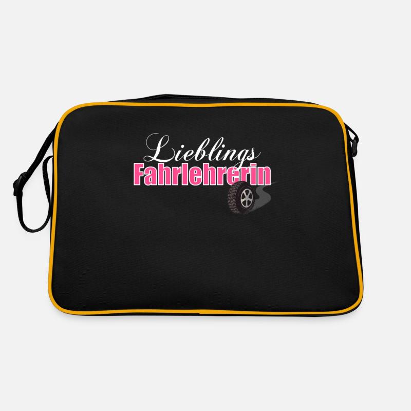 cool instructeur de conduite école de conduite - Sac Retro - noir/or