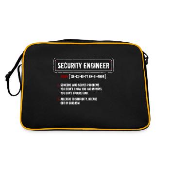 IT Security Sicherheit Definition Cybersecurity - Retro Tasche - Schwarz/Gold - Hinten