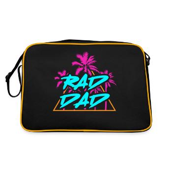 RAD DAD Best Dad ever Papa Papi Vater - Retro Tasche - Schwarz/Gold - Hinten