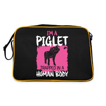 Piglet Pig - Retro Bag - black/gold - Back
