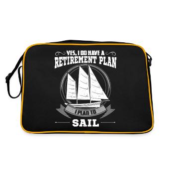 Sailing sailboat sailor retirement pension gift - Retro Bag - black/gold - Back