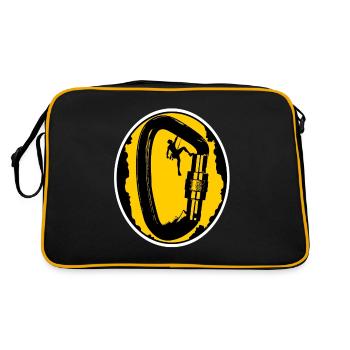 Climbing Climber Climbing Wall Mountain Rock Sport - Retro Bag - black/gold - Back
