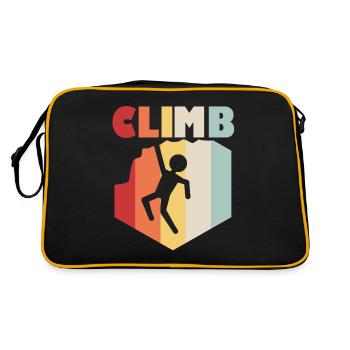 Climbing Climber Climbing Wall Mountain Rock Sport - Retro Bag - black/gold - Back