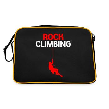 Climbing Climber Climbing Wall Mountain Rock Sport - Retro Bag - black/gold - Back