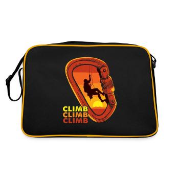 Climbing Climber Climbing Wall Mountain Rock Sport - Retro Bag - black/gold - Back