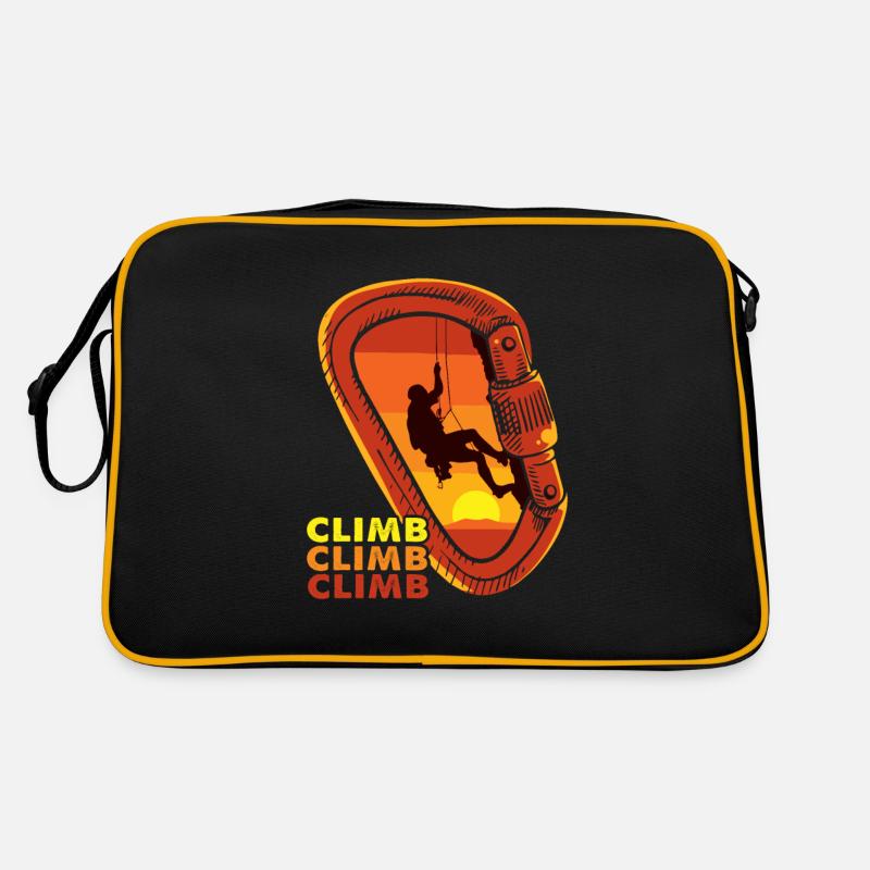 Climbing Climber Climbing Wall Mountain Rock Sport Retro Bag