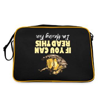 Climbing Climber Climbing Wall Mountain Rock Sport - Retro Bag - black/gold - Back