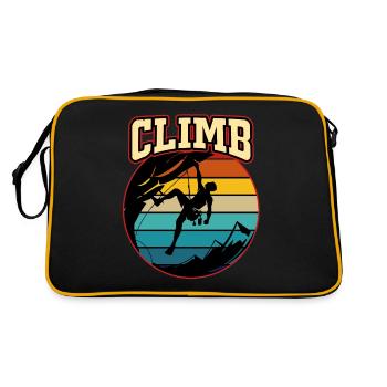 Climbing Climber Climbing Wall Mountain Rock Sport - Retro Bag - black/gold - Back