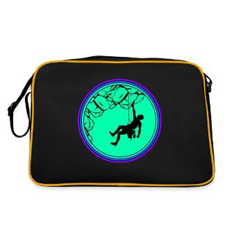 Climbing Climber Climbing Wall Mountain Rock Sport - Retro Bag - black/gold - Back