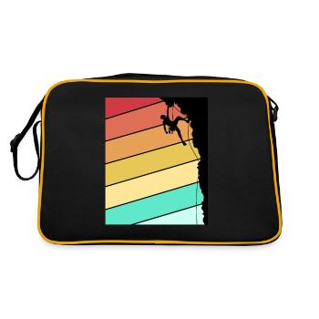 Climbing Climber Climbing Wall Mountain Rock Sport - Retro Bag - black/gold - Back