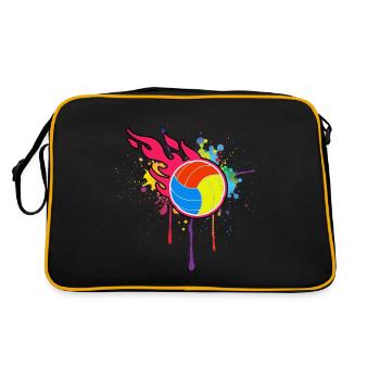 Volleyball Sport Hobby Beachvolleyball Party Beach - Retro Bag - black/gold - Back