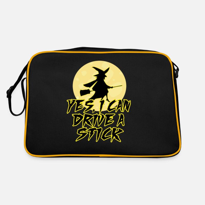 Witch magic witchcraft halloween broom Retro Bag