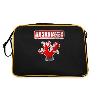 Aquarianer Aquaristik Korallenaquarium Korallen - Retro Tasche - Schwarz/Gold - Hinten
