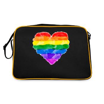 RAINBOW HEART IMPERMÉABLE À L'EAU LGBT Queer Gay Pride - Sac Retro - noir/or - Dos