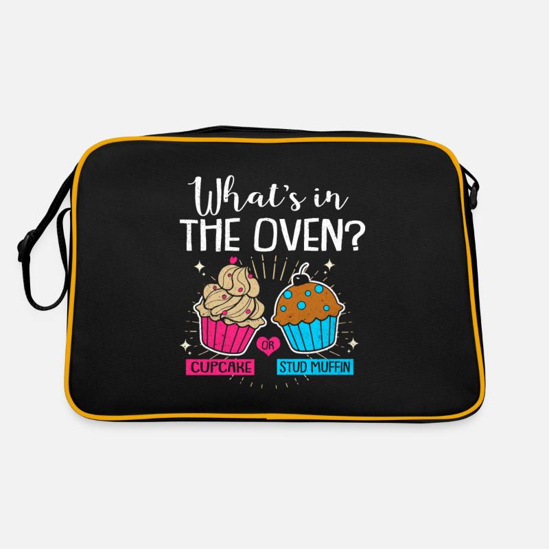 Schwangerschaft - Retro Tasche - Schwarz/Gold