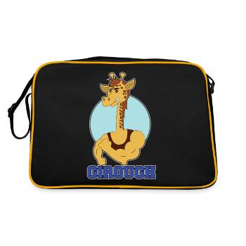 Giraffe lustige Tiere Gym Girough geschenk - Sac Retro - noir/or - Dos