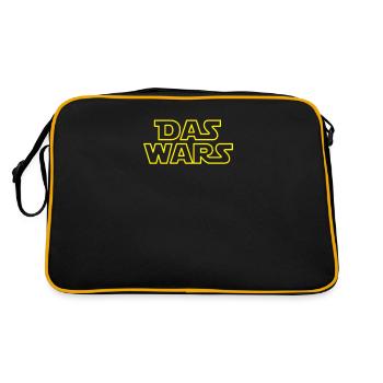 Das Wars Schriftzug Junggesellenabschied Hochzeit - Retro Tasche - Schwarz/Gold - Hinten