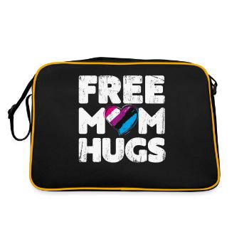 Free Mom Hugs Shirt, Free Mom Hugs Genderfluid - Retro Bag - black/gold - Back