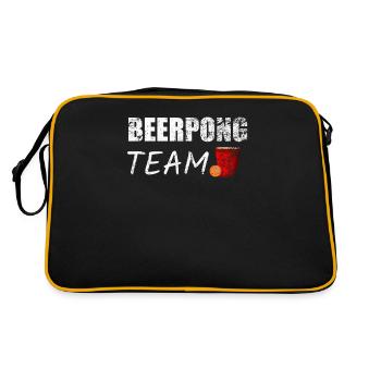 Trinkspiel Saufspiel Ber-Pong Bier - Retro Tasche - Schwarz/Gold - Hinten