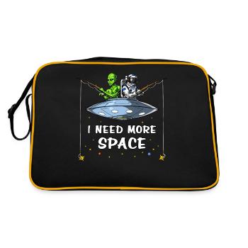 Space Alien Astronaut Fishing Funny Cosmic - Retro Bag - black/gold - Back