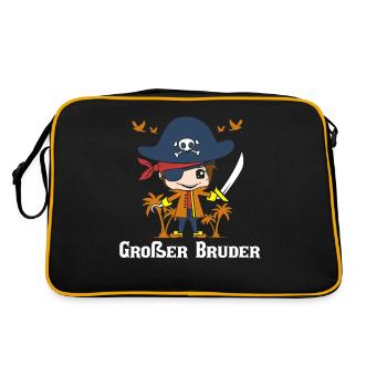 Grand Frère Frères Frères Frères Motif d’enfant - Sac Retro - noir/or - Dos