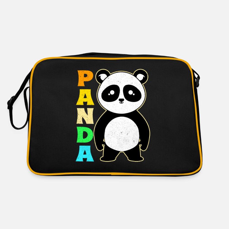 Panda - Retro Tasche - Schwarz/Gold