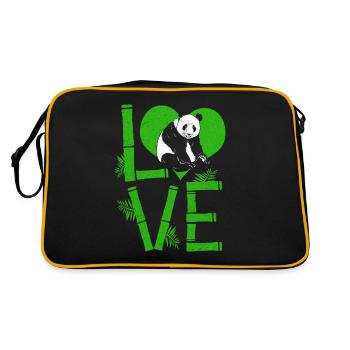 Panda Ours Bébé Panda Câlin bambou - Sac Retro - noir/or - Dos