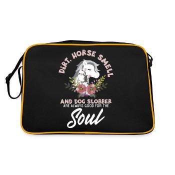 Cadeau Amoureux des chiens cheval imprimer | Dirt Horse Odeur & - Sac Retro - noir/or - Dos