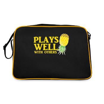 Plays Well with Others Ananas Échangistes Vie - Sac Retro - noir/or - Dos