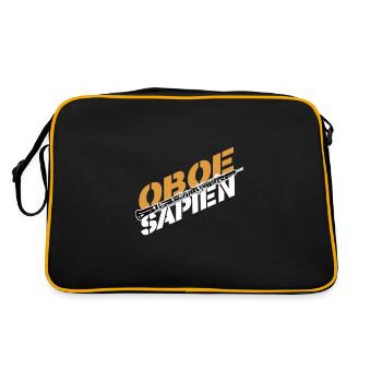 Cadeau de musicien pour instrument de musique hautbois - Sac Retro - noir/or - Dos