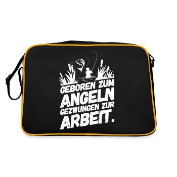 Fishing Fishing Funny Sayings Born - Retro Bag - black/gold - Back