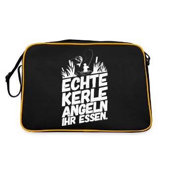 Fishing Fishing Funny Sayings Real Guys - Retro Bag - black/gold - Back