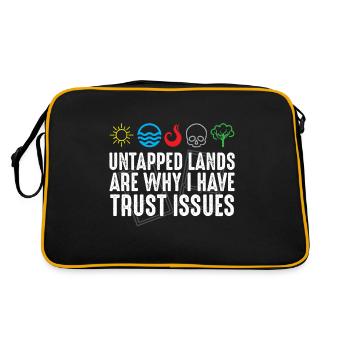 Trust Issues Untapped Lands Funny Magic Geek TCG - Sac Retro - noir/or - Dos