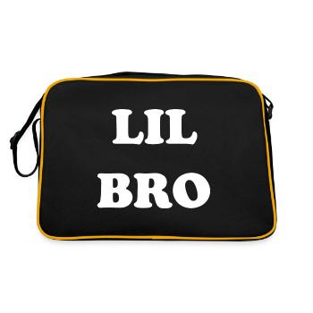LIL BRO Kleiner Bruder Geschenk - Retro Tasche - Schwarz/Gold - Hinten