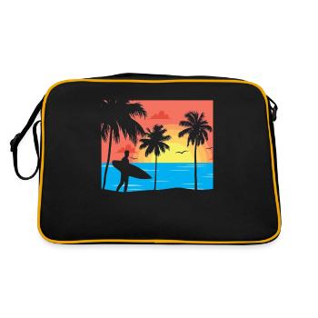 Surfer am Strand - Retro Bag - black/gold - Back