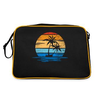 Strand, Palmen und Meer retro - Retro Bag - black/gold - Back