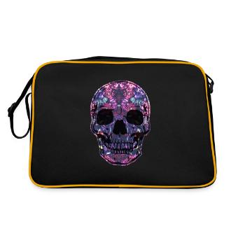 Totenschädel Flora - Retro Tasche - Schwarz/Gold - Hinten