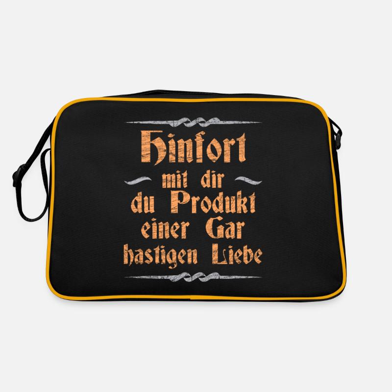 Hinfort mit dir du Produkt einer Gar hastigen Lieb - Retro Tasche - Schwarz/Gold