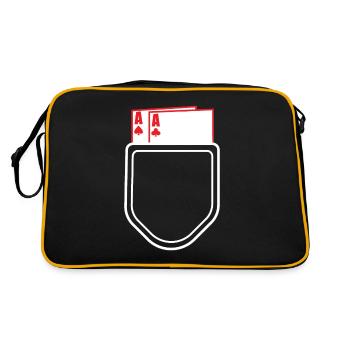 Poker Ass Lustig Vorteil Verstecken Spiel Geschenk - Retro Tasche - Schwarz/Gold - Hinten