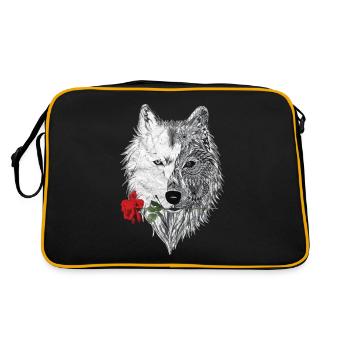 Loup Mandala Rose Canis Lupus - Sac Retro - noir/or - Dos