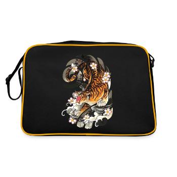 Tatouage Japonais De Style Tigre Traditionnel - Sac Retro - noir/or - Dos