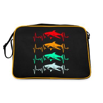 Requin Requin Requin nageoires de requin Océan - Sac Retro - noir/or - Dos