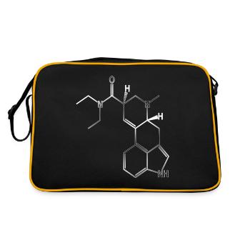 Molécule de formule structurelle LSD A. Hofmann Bicycle Day - Sac Retro - noir/or - Dos