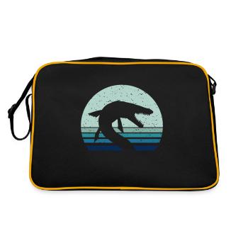 Mosasaurus jurassic cadeau animal fossile préhistorique - Sac Retro - noir/or - Dos
