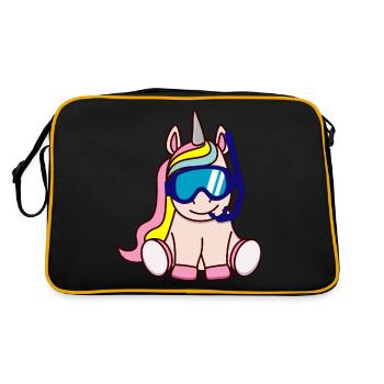 Taucher Einhorn Geschenkidee Geschenk - Sac Retro - noir/or - Dos