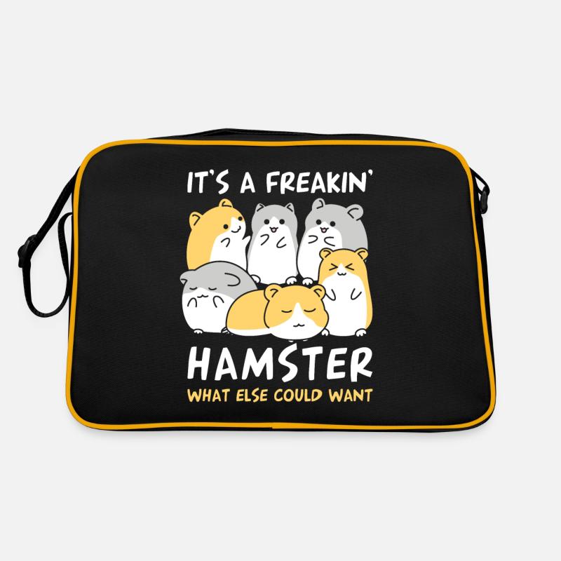 Hamster - Retro Tasche - Schwarz/Gold