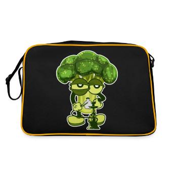 Le brocoli fume un chicha narguilé - Sac Retro - noir/or - Dos