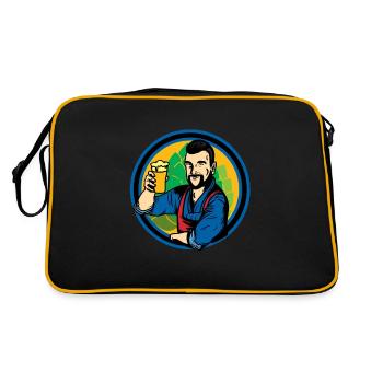 Brasserie Brasserie buveur de bière Cadeau - Sac Retro - noir/or - Dos